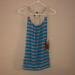 Women's Lagaci Sport tank top - Blue/Grey Stripe